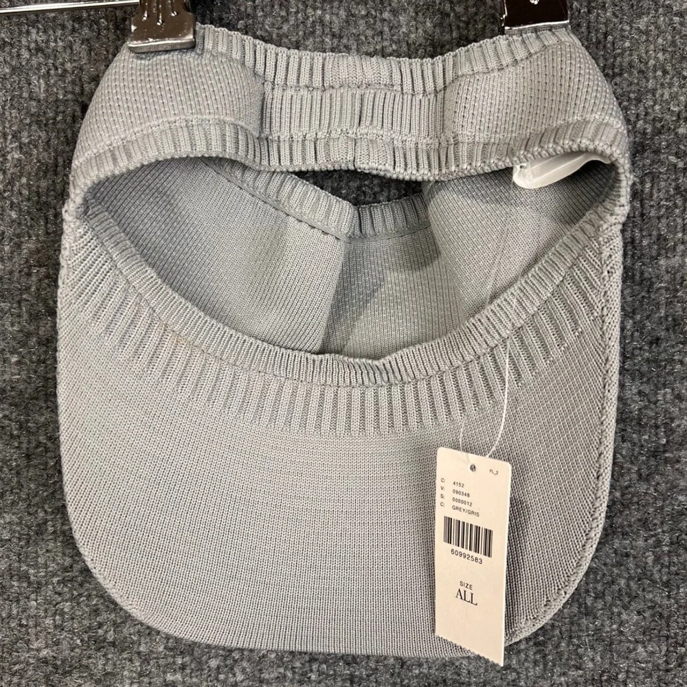 NEW Anthropologie Visor Womens OS Grey  Knit Sun Hat Stretch Headband